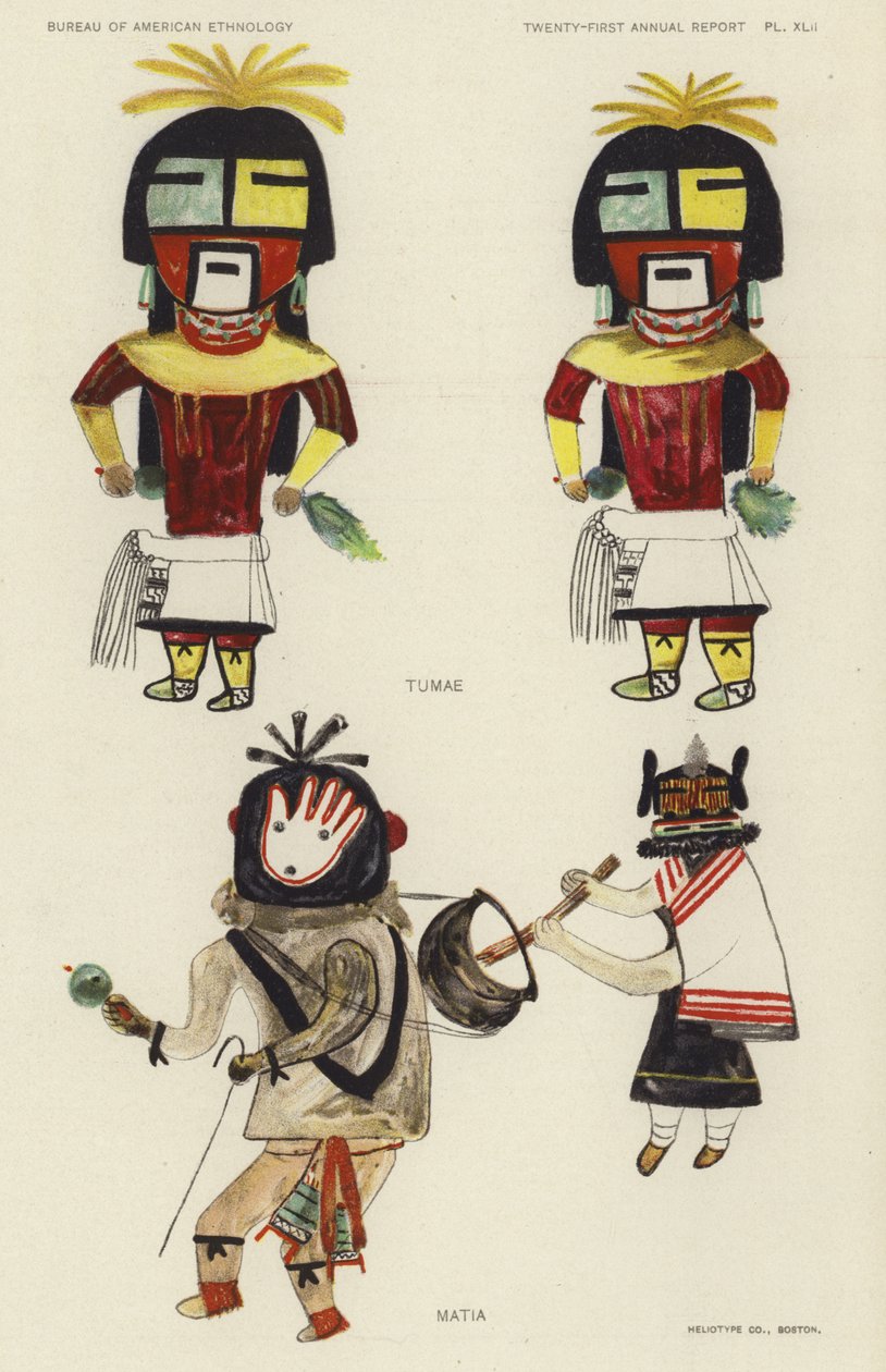 Tumae, Matia (litografía en color) de American School