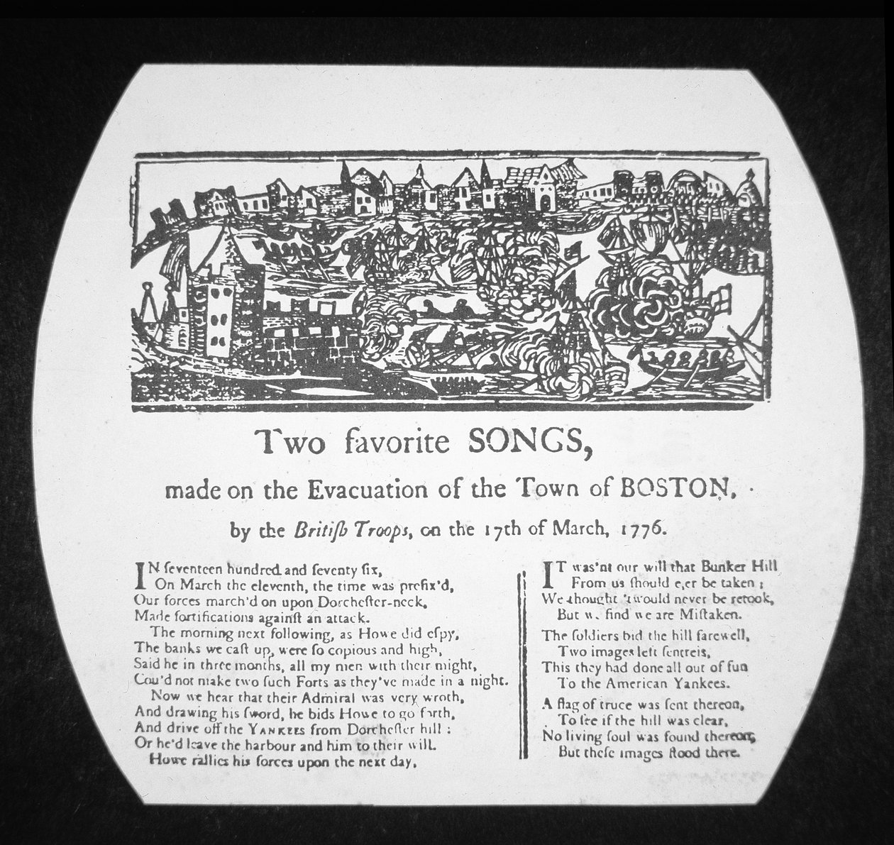 Dos canciones favoritas, hechas sobre la evacuación de Boston por las tropas británicas, el 17 de marzo de 1776 de American School