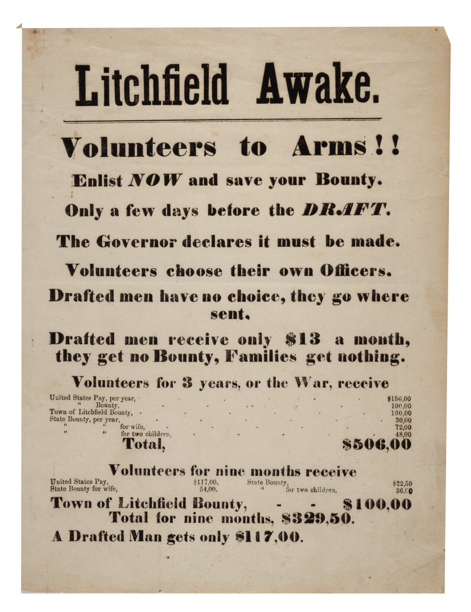 Póster de reclutamiento de la Unión, 1863 de American School