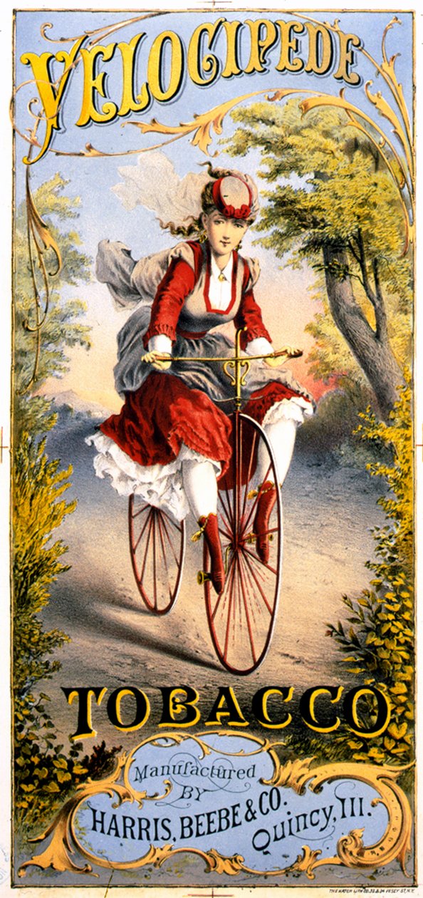 Anuncio de la revista de tabaco Velocipede de American School