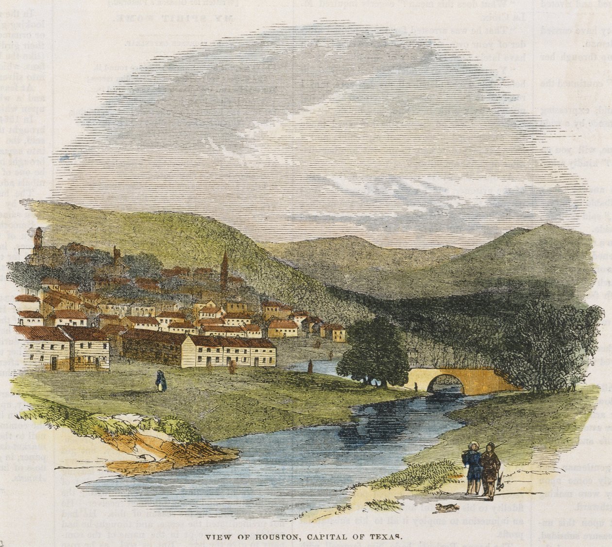 Vista de Houston, capital de Texas, c. 1852 de American School