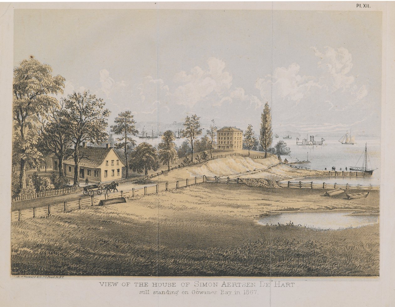 Vista de la casa de Simon Aertsen de Hart, 1867 de American School