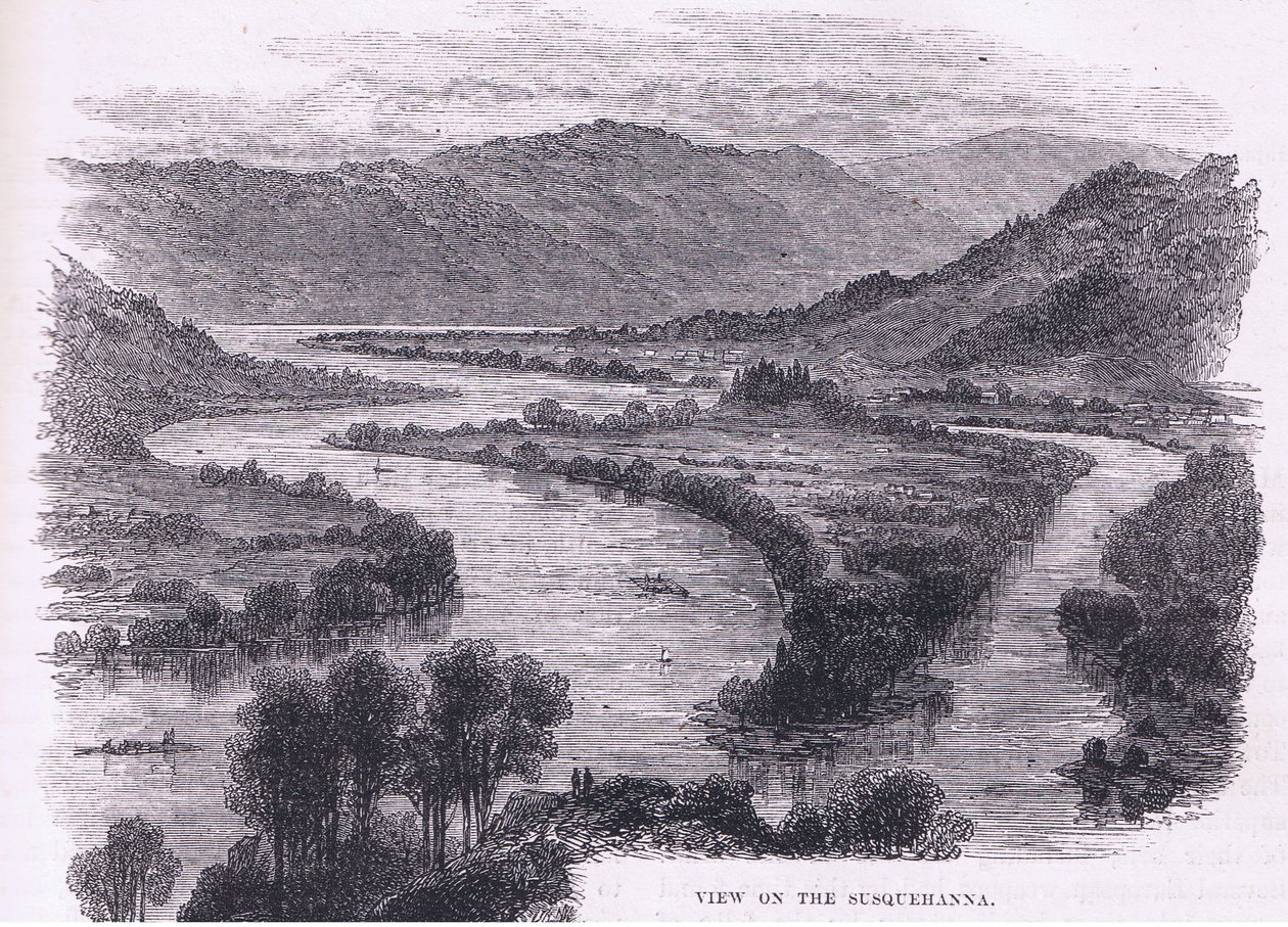Vista del Susquehanna, ilustración de Cassell