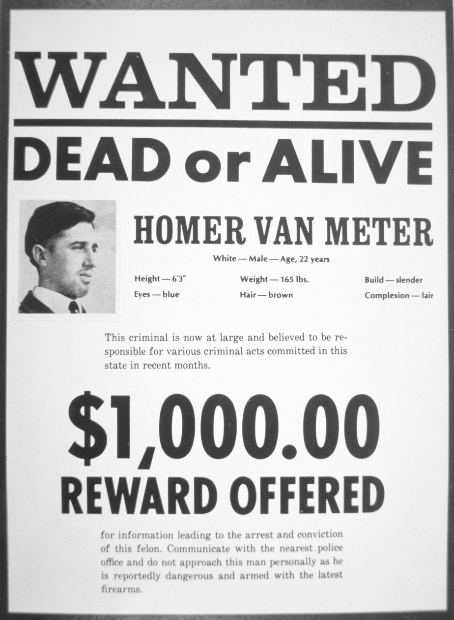 Póster de búsqueda de Homer van Meter de American School