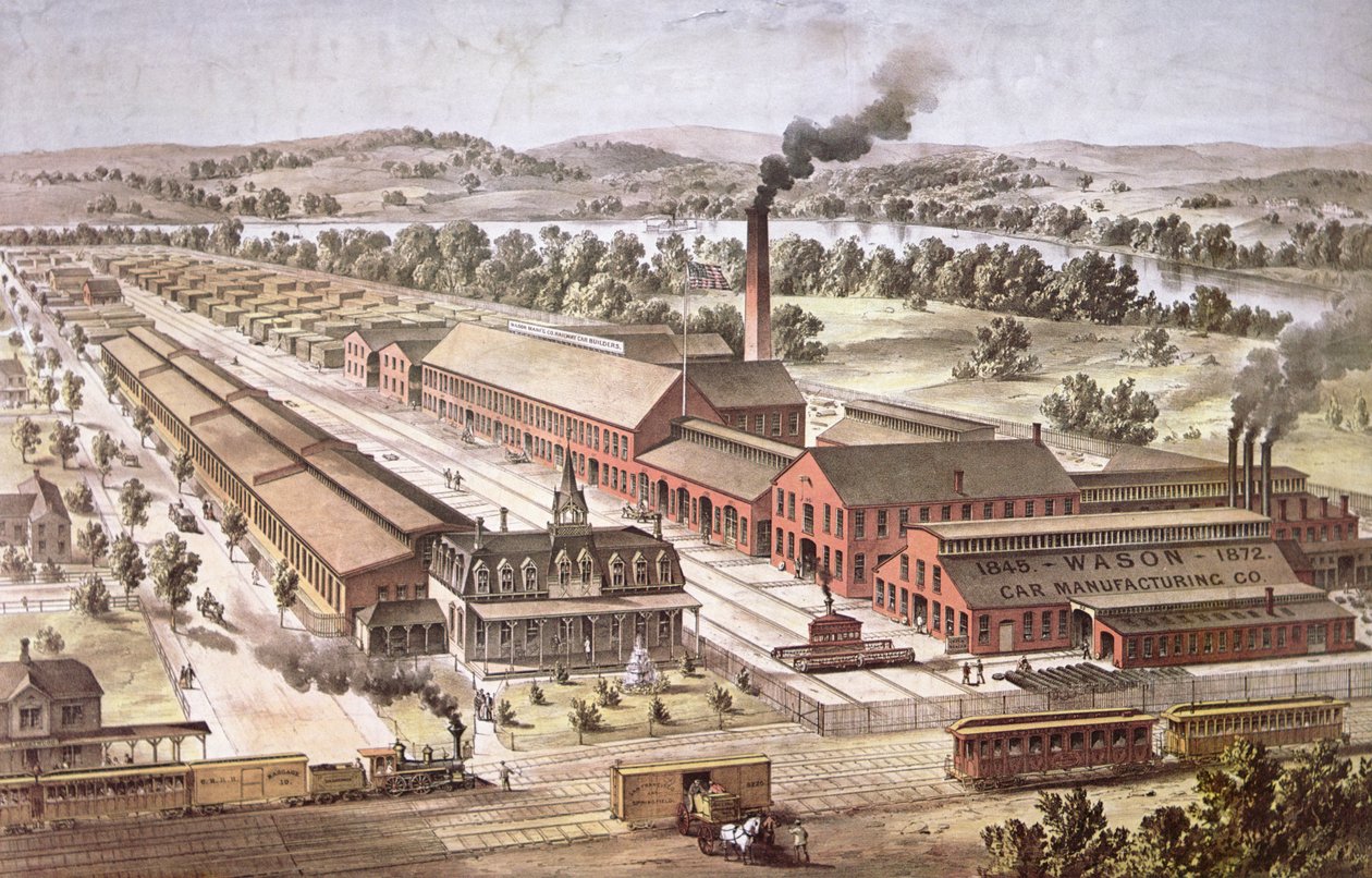 Fabricantes de Vagones de Ferrocarril Wason, Springfield, Massachusetts de American School