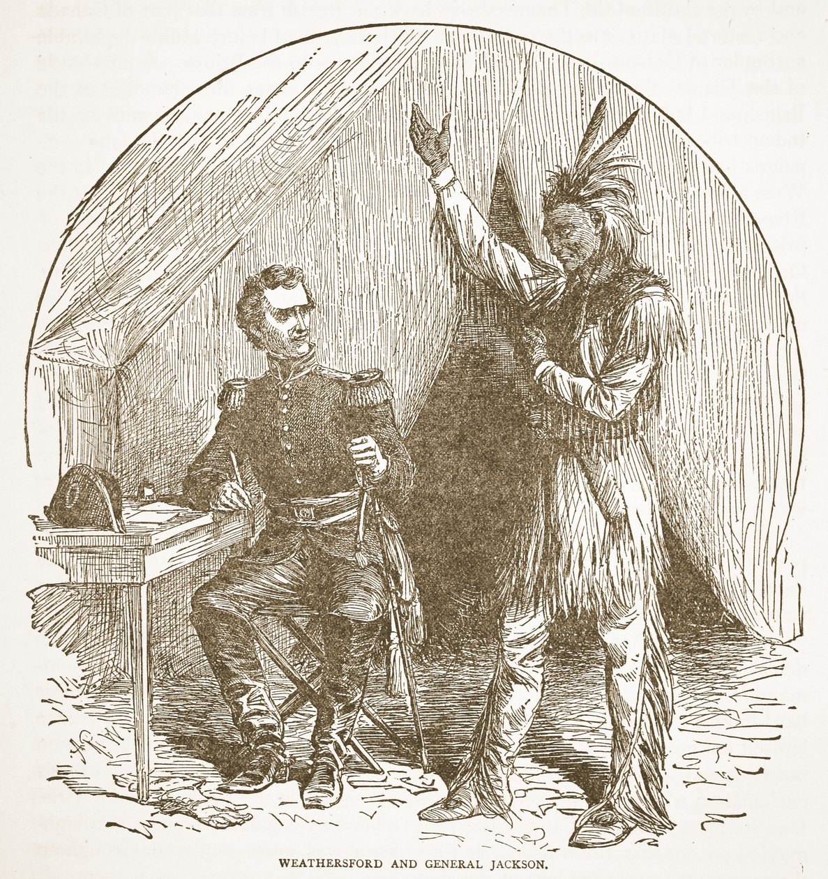 Weathersford y el General Jackson, de un libro publicado en 1896 de American School