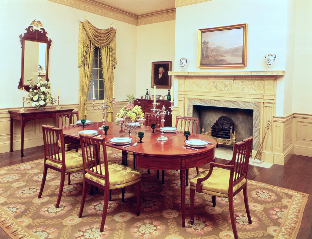 Comedor de White Hall, cerca de Charleston, Carolina del Sur, 1818 de American School
