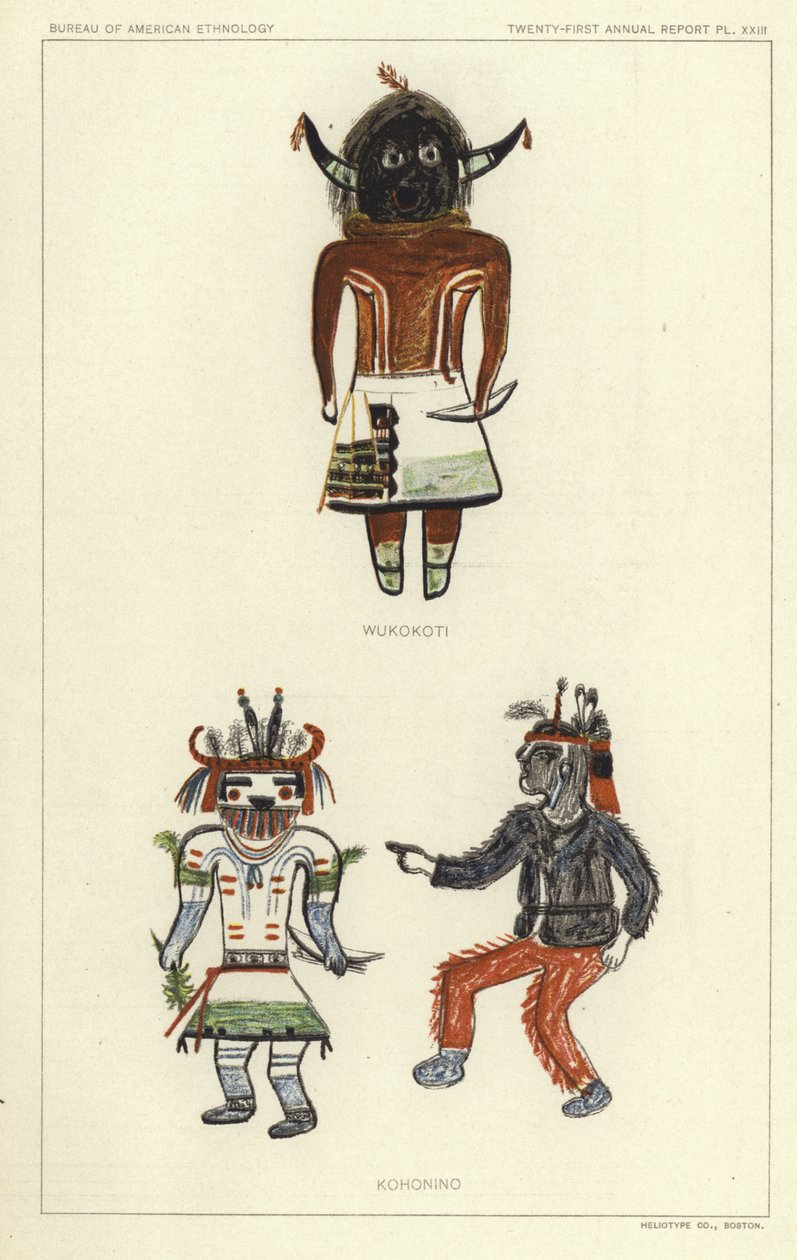 Wukokoti, Kohonino (litografía en color) de American School