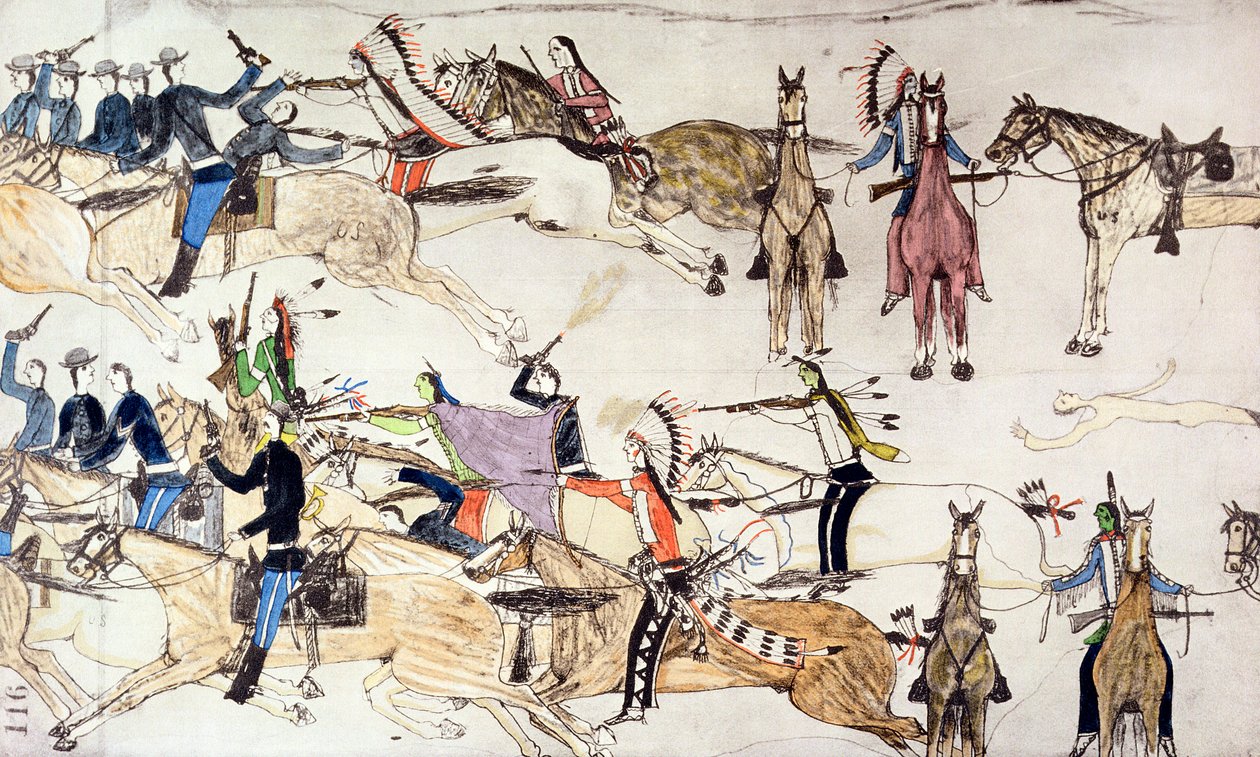 Batalla de Little Bighorn, Montana, EE.UU., 25-26 de junio de 1876 de Amos Bad Heart Buffalo