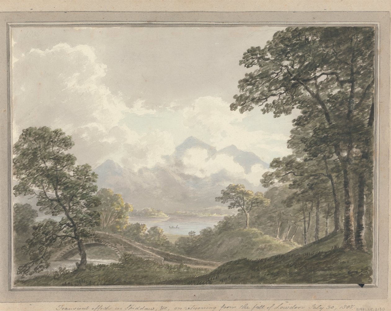 Vistas en Inglaterra, Escocia y Gales: Efecto transitorio en Skodow y c., al regresar de la caída de Lowdoor, 30 de julio de 1805 de Amos Green