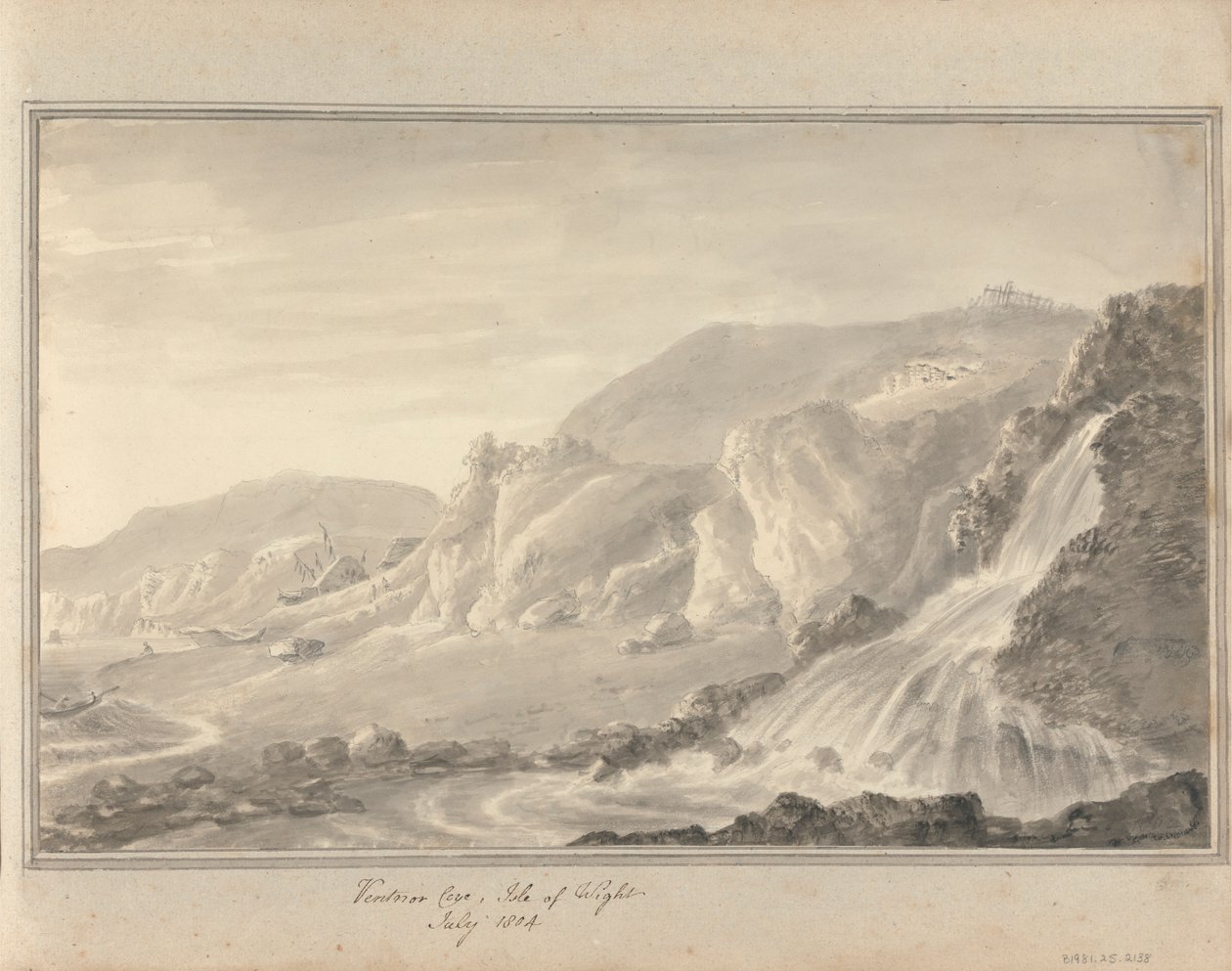 Vistas en Inglaterra, Escocia y Gales: Ventnor Cove, Isla de Wight, julio de 1804 de Amos Green