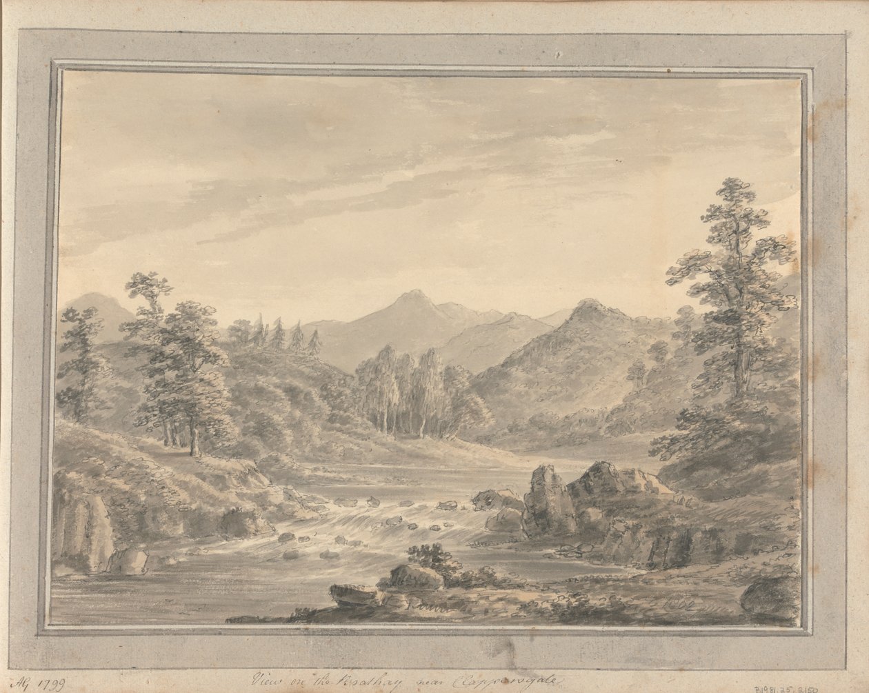Vistas en Inglaterra, Escocia y Gales: Vista sobre el Brathay cerca de Clappensgate de Amos Green