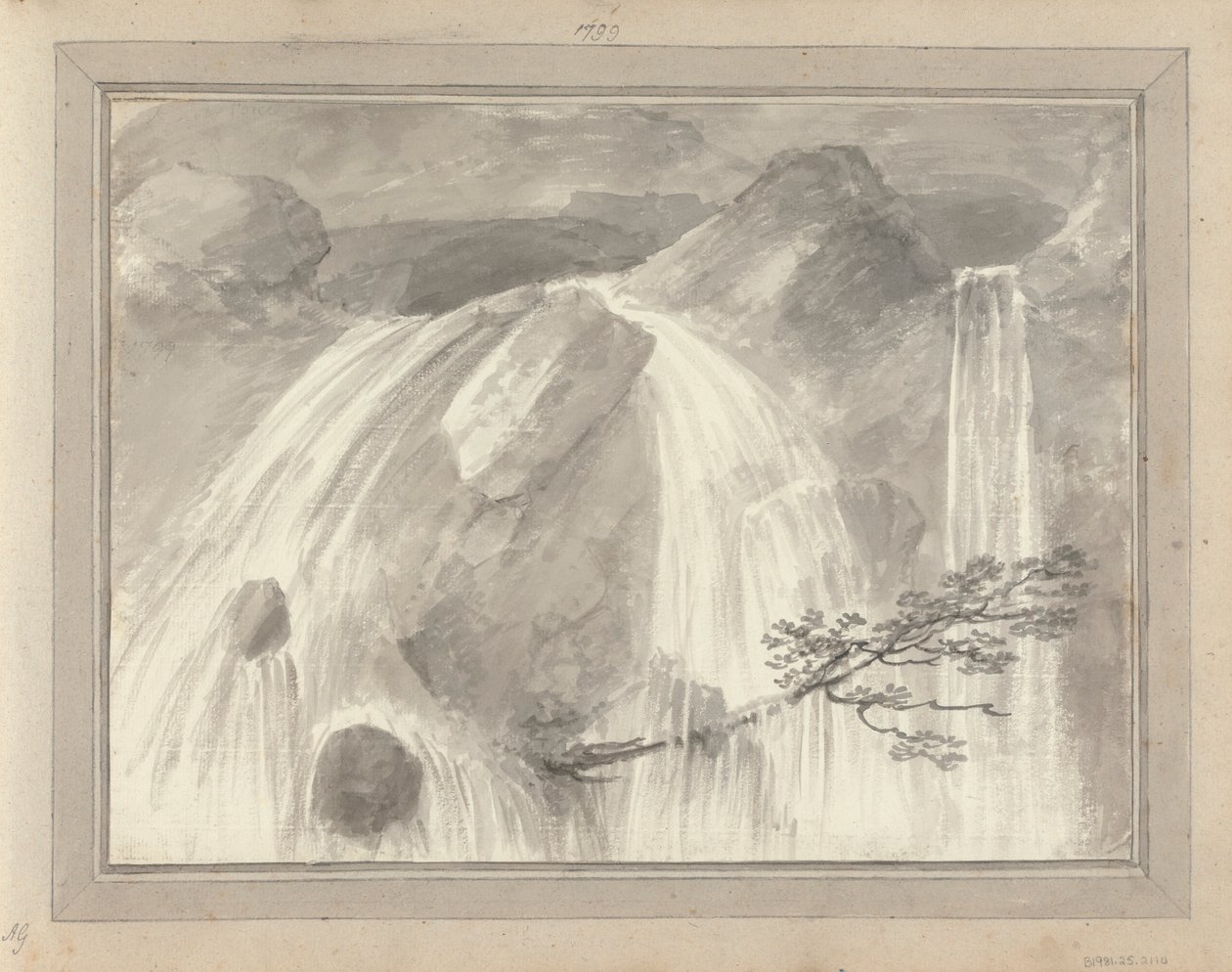 Vistas en Inglaterra, Escocia y Gales: Cascada, Vistas en 1799 de Amos Green