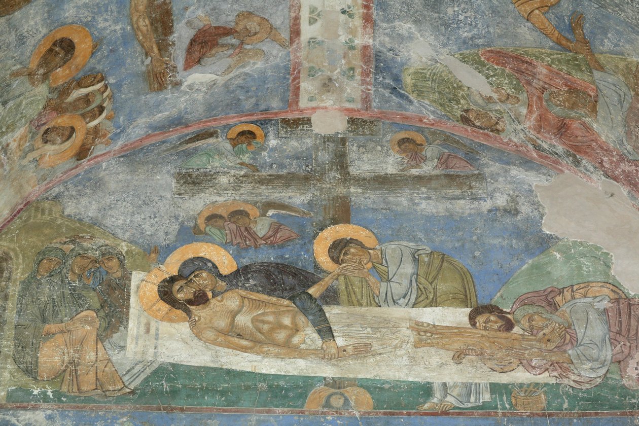 El entierro de Cristo, siglo XII de Ancient Russian frescos
