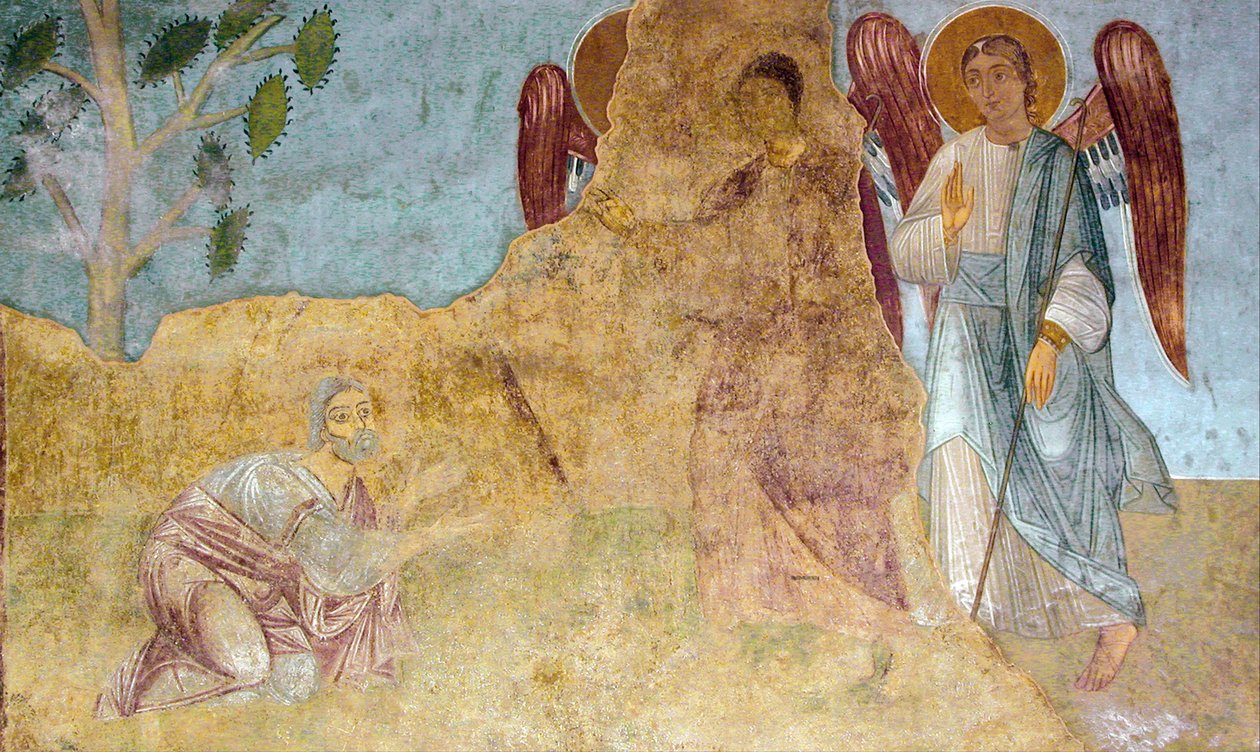 La hospitalidad de Abraham Trinidad del Antiguo Testamento de Ancient Russian frescos
