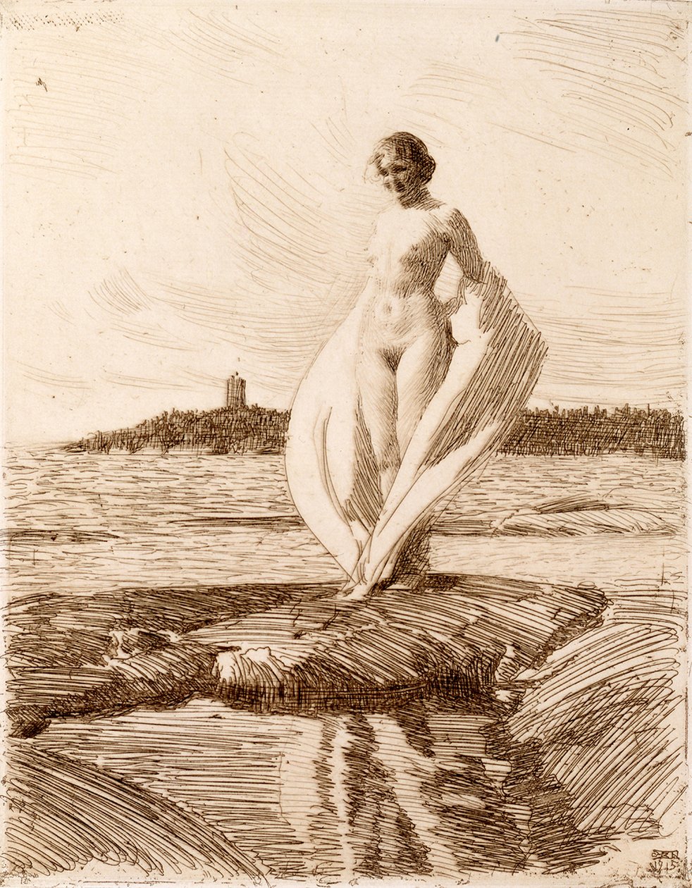 Mujer con chal de Anders Leonard Zorn