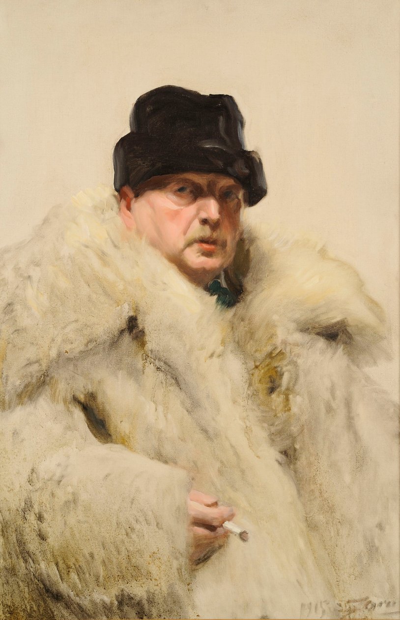 Autorretrato con abrigo de piel de lobo de Anders Leonard Zorn