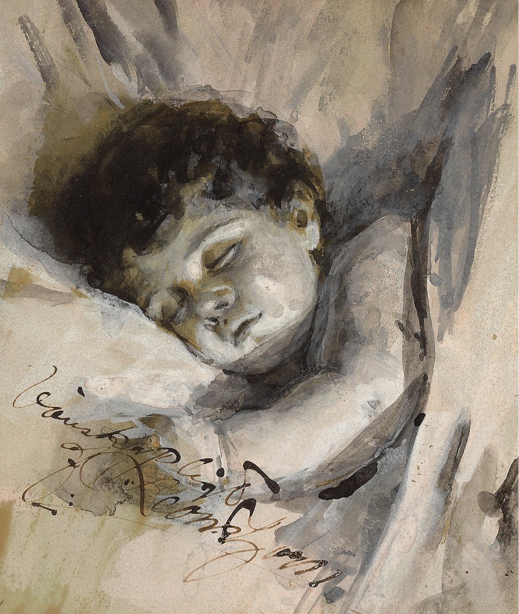 Niño durmiendo de Anders Leonard Zorn