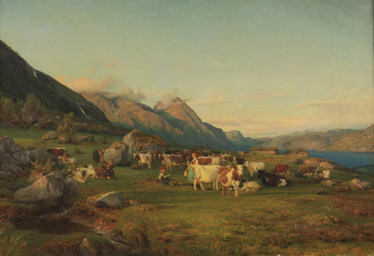 Paisaje con vacas de Anders Askevold