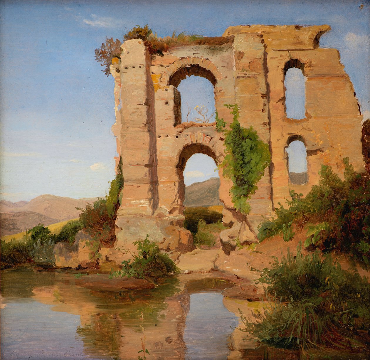 Las Ruinas del Acueducto Aniene Nuovo cerca de Tívoli de Anders Christian Lunde