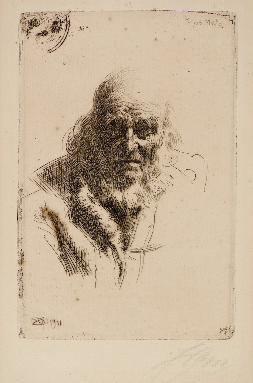 Cabeza de un anciano de Anders Leonard Zorn