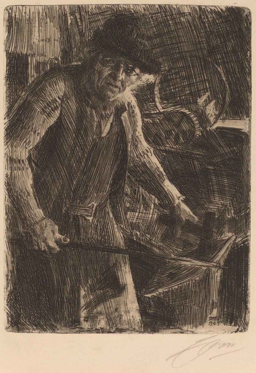 El maestro herrero, 1907 de Anders Leonard Zorn