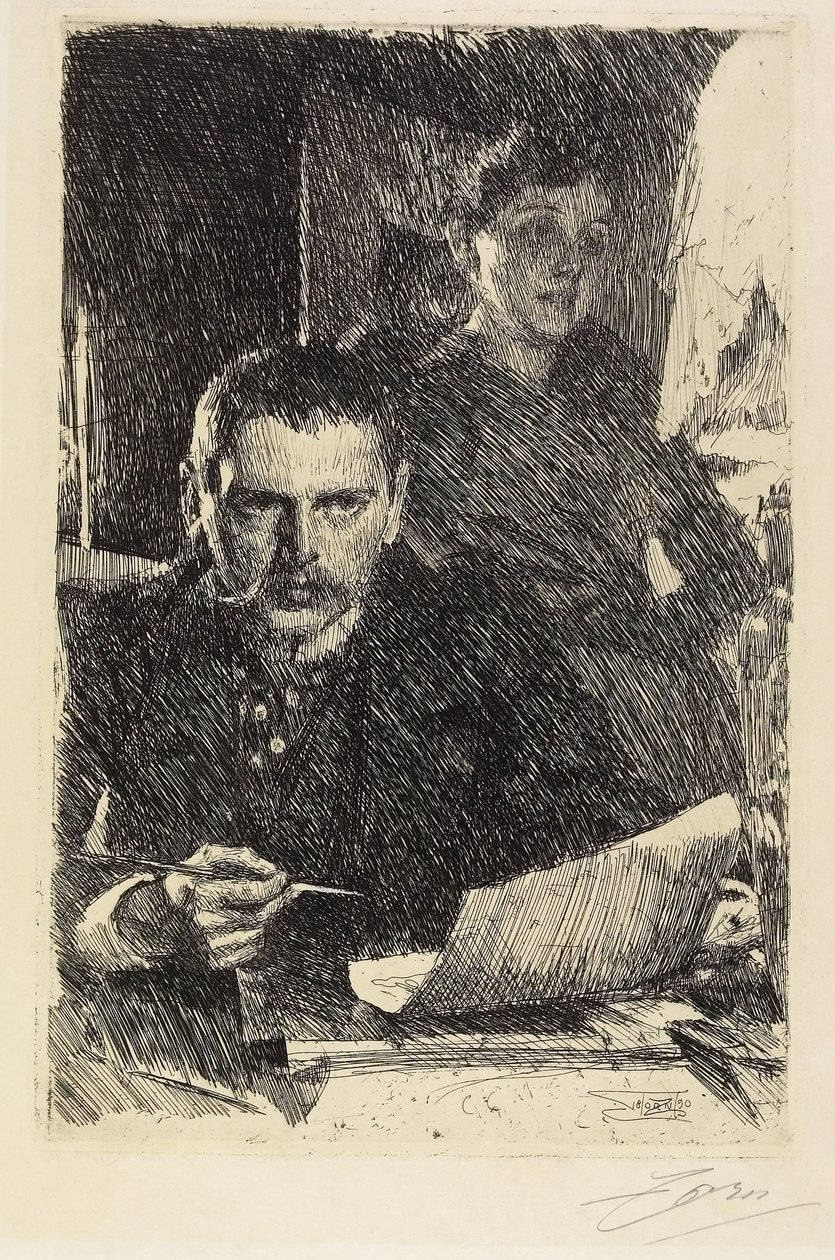 Zorn y su esposa, 1890 de Anders Leonard Zorn