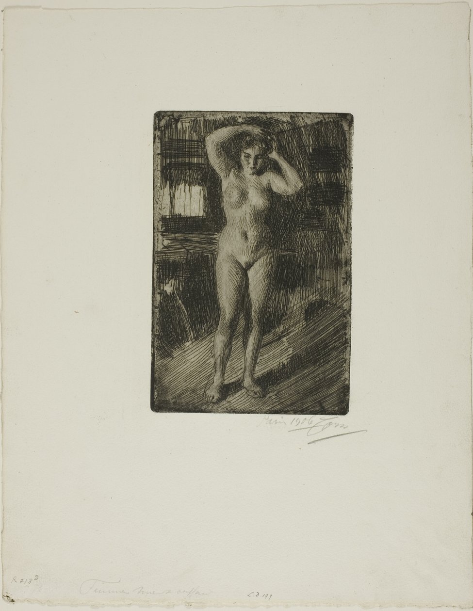 Anna Peinándose de Anders Leonard Zorn