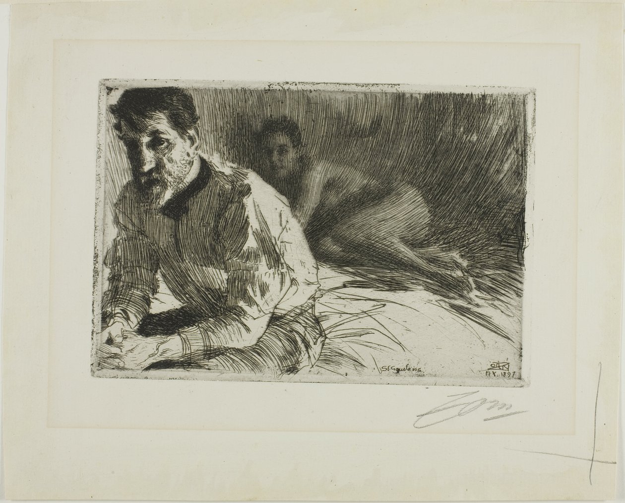 Augustus Saint-Gaudens II (Saint-Gaudens y su modelo) de Anders Leonard Zorn