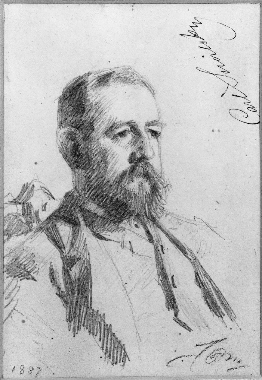 Carl Snoilsky (1841-1903), conde, autor, bibliotecario, miembro de la Academia Sueca, casado con 1. la condesa Hedvig Charlotta Amalia Piper, 2. la baronesa, autora Ebba Fredrika Eleonora Ruuth de Anders Zorn