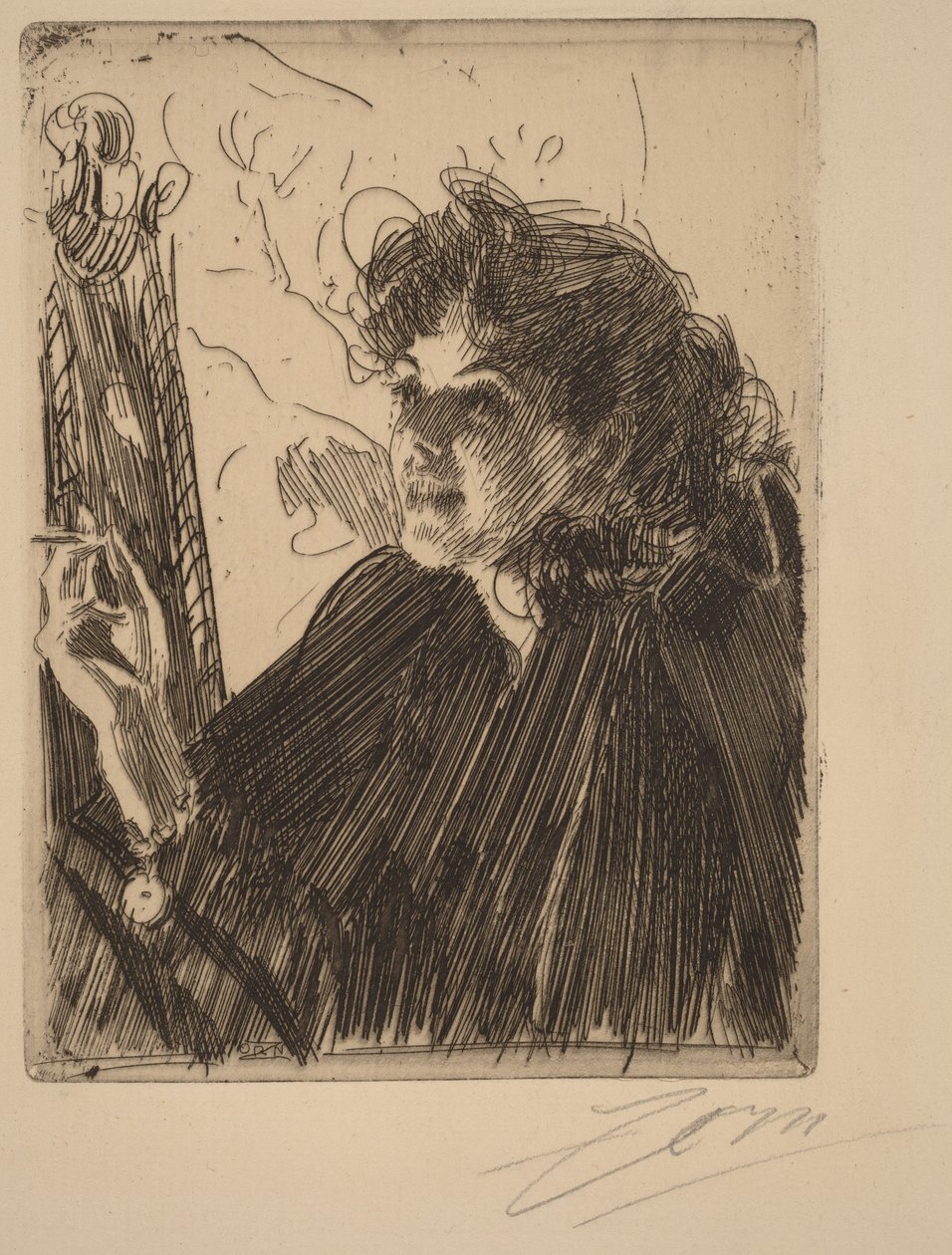 Muchacha con un cigarrillo II de Anders Zorn