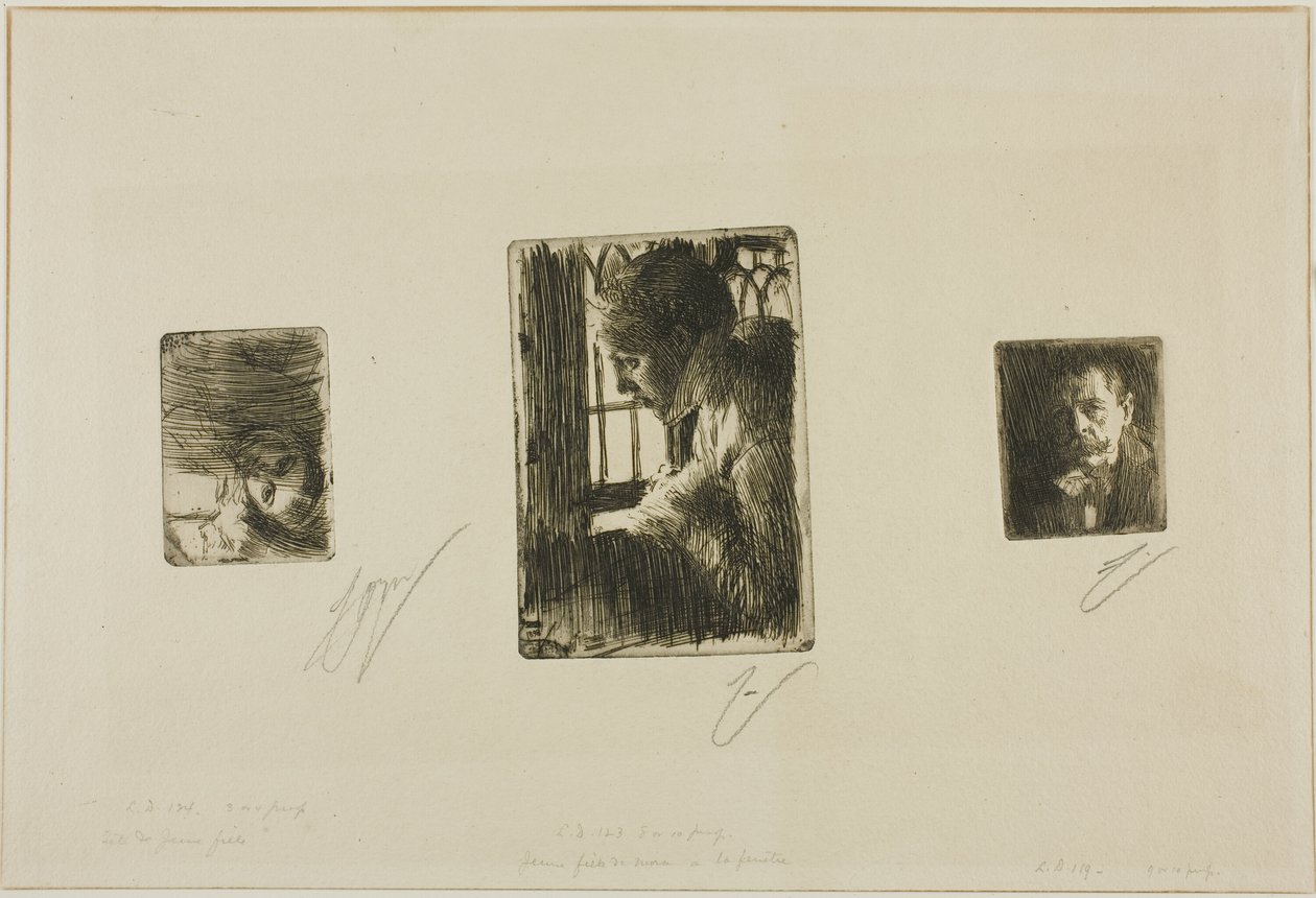Cabeza de niña; Campesina en la ventana; Anders Zorn de Anders Zorn