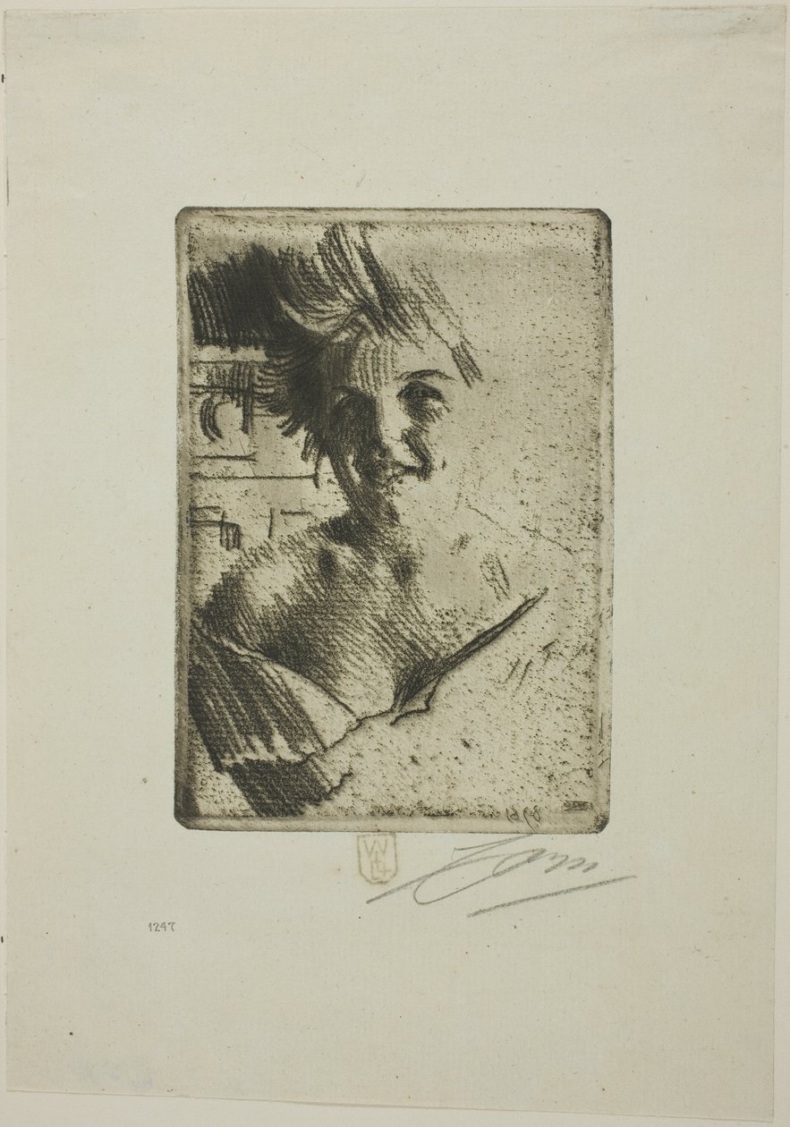 Modelo riendo I de Anders Leonard Zorn