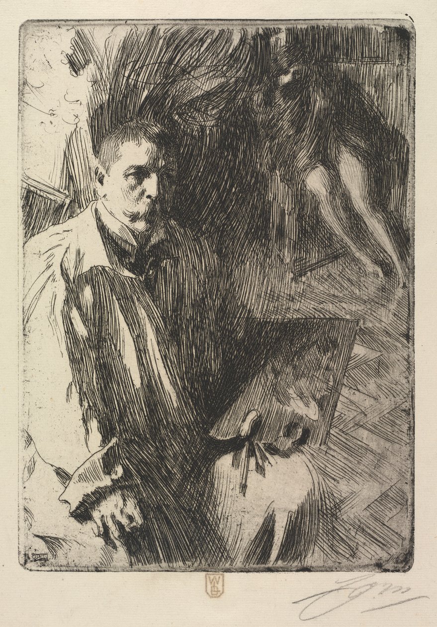 Retrato del Artista y su Modelo de Anders Leonard Zorn