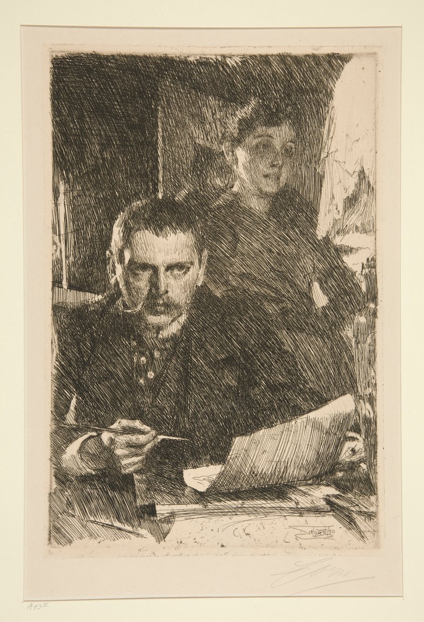 Retrato del artista y su esposa de Anders Leonard Zorn