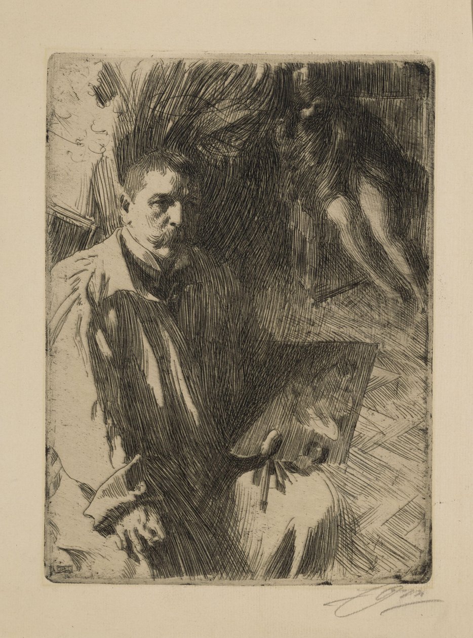 Autorretrato con modelo II de Anders Zorn