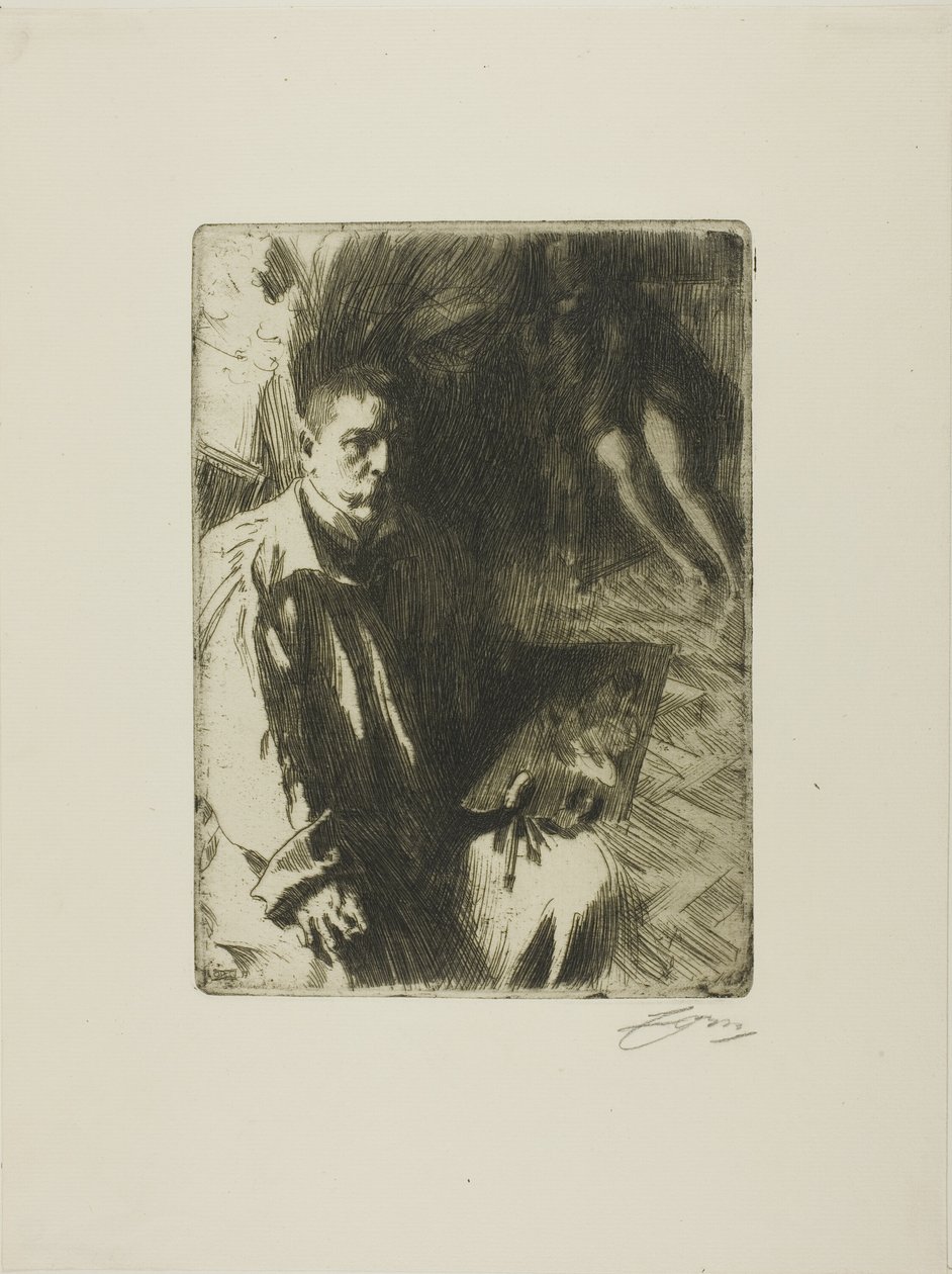 Autorretrato con modelo II de Anders Leonard Zorn