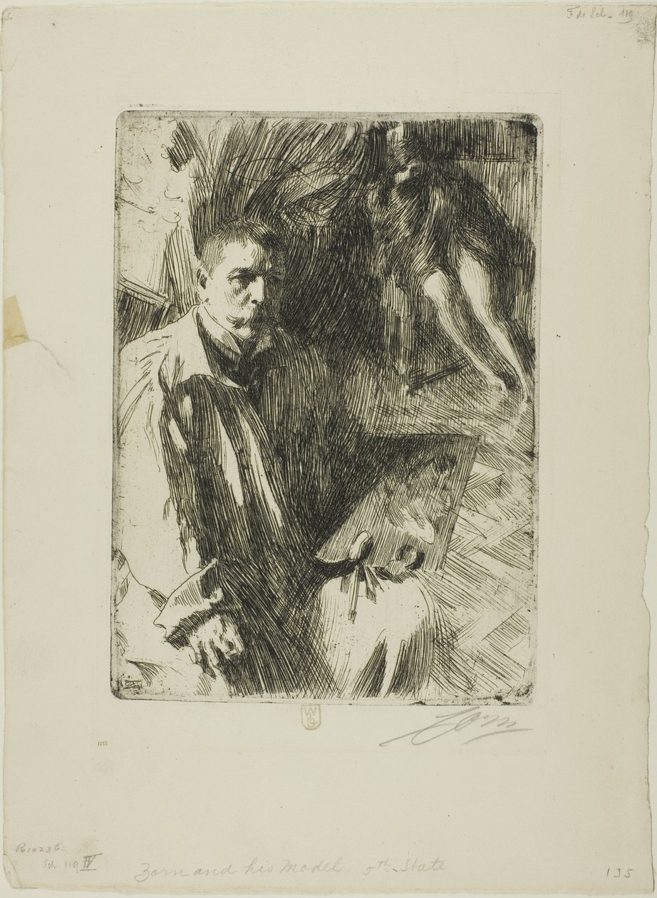 Autorretrato con modelo II de Anders Leonard Zorn