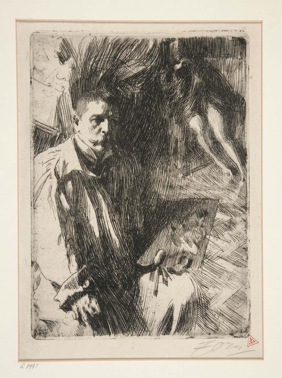 Autorretrato con modelo II de Anders Zorn