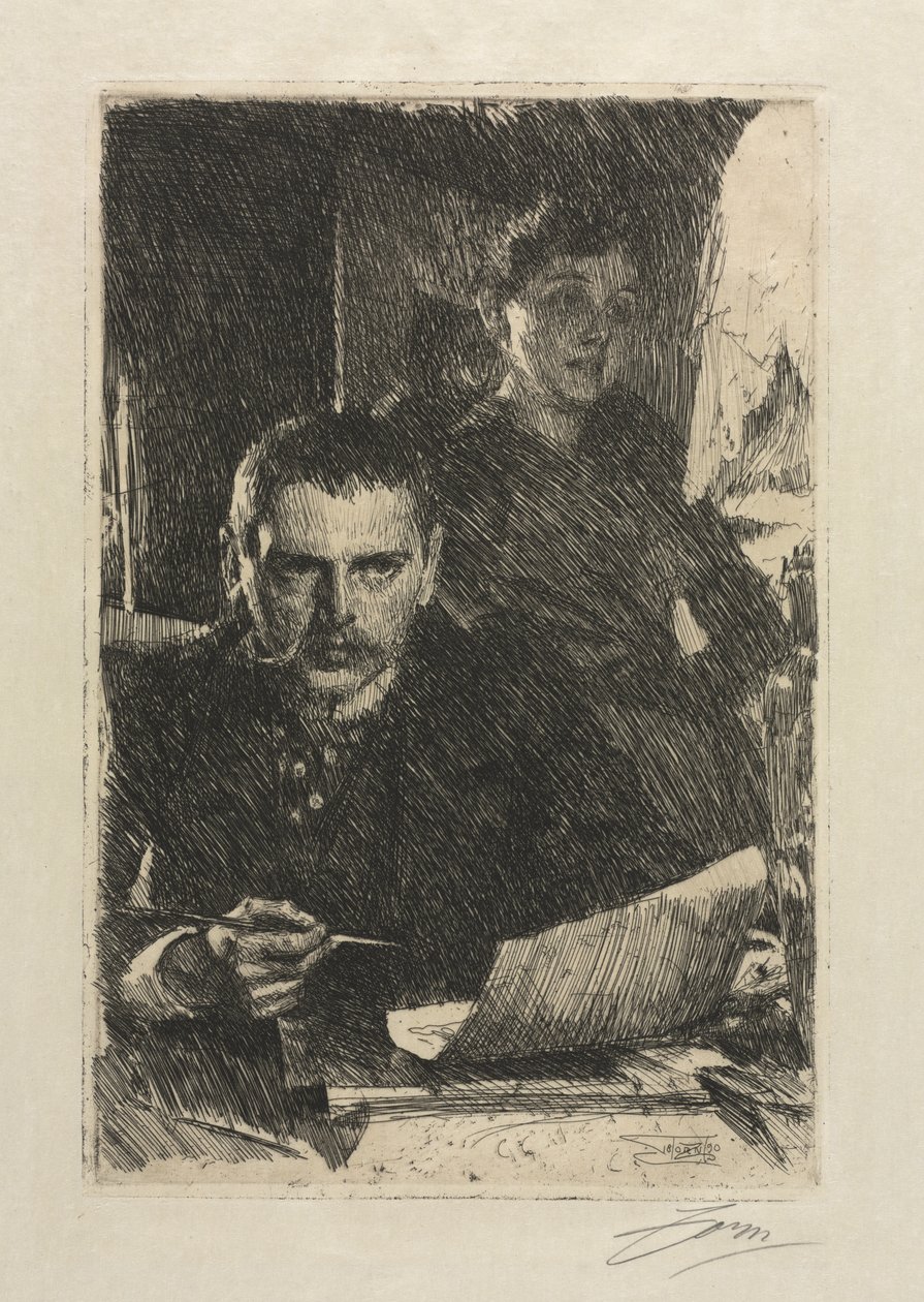 El artista y su esposa de Anders Leonard Zorn