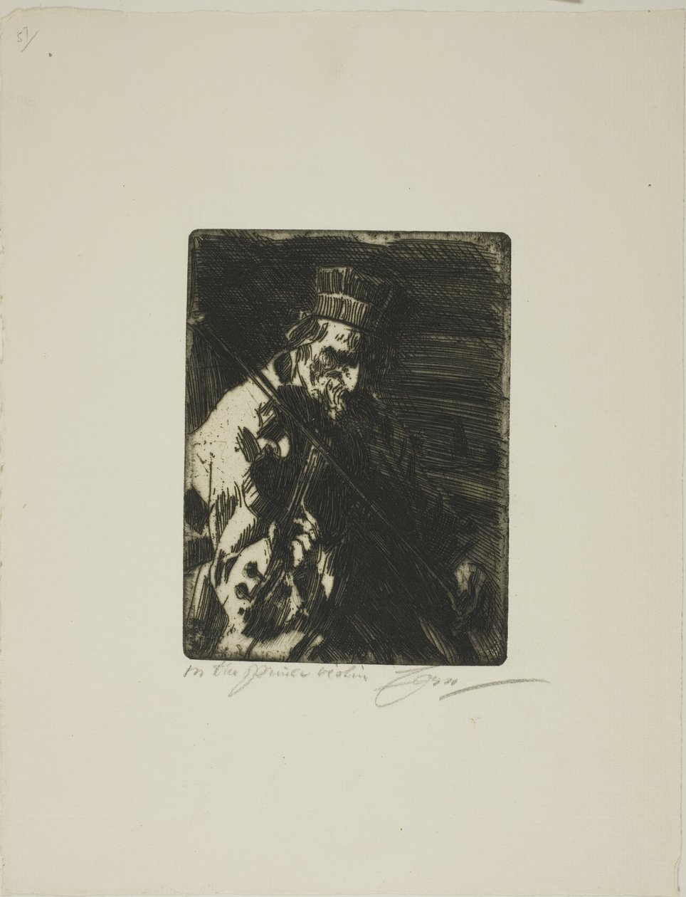 Violinista del pueblo de Anders Leonard Zorn