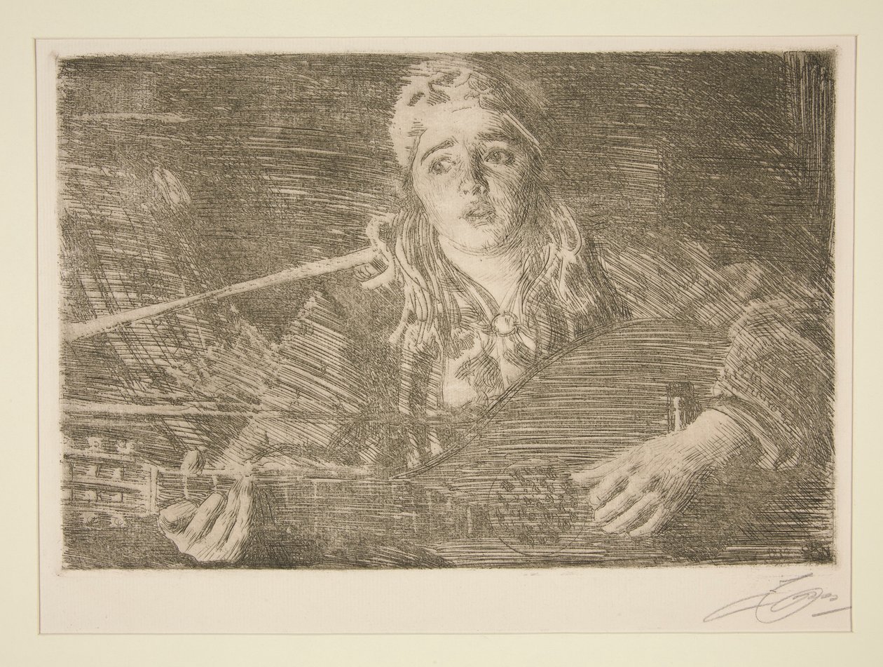 Mujer con laúd sueco de Anders Leonard Zorn