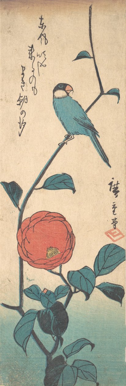 Camellia y pinzón, ca. 1840 de Ando Hiroshige