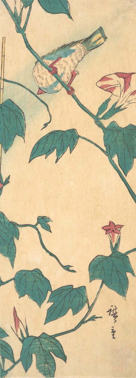 Glorias de la Mañana y Pájaro de Ando Hiroshige