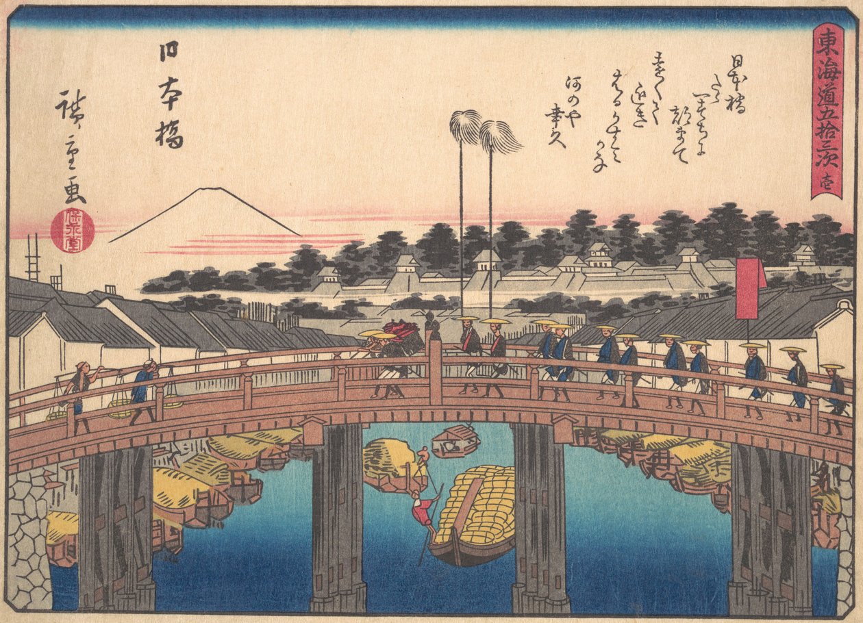 Nihonbashi, de la serie Las cincuenta y tres estaciones del camino Tokaido, principios del siglo XX de Ando Hiroshige