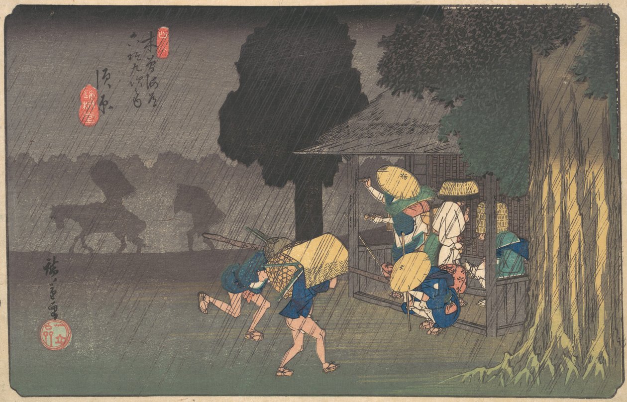Suhara, de Las Sesenta y Nueve Estaciones del Kisokaido de Ando Hiroshige