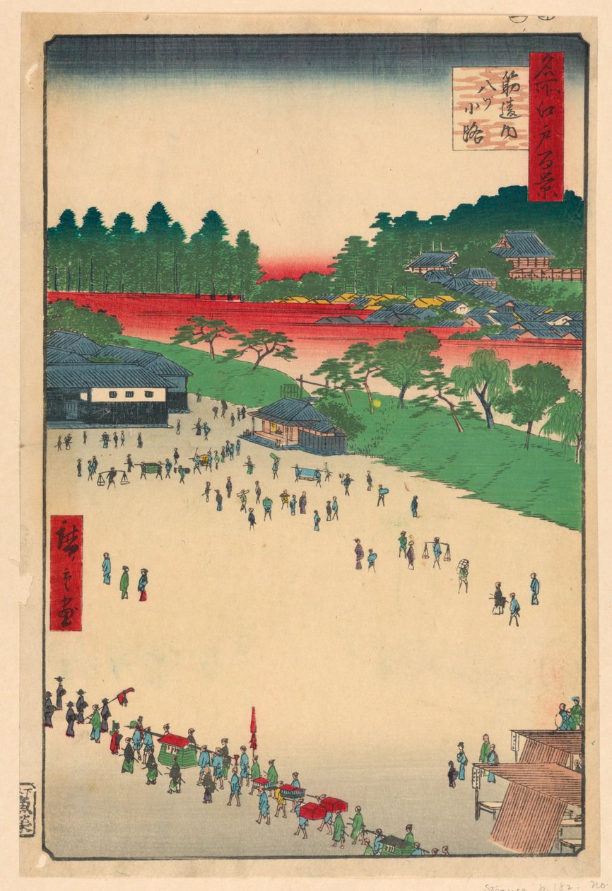 Cruce de Yatsukoji en Suji-chigai de la serie Cien vistas famosas de Edo de Ando Hiroshige