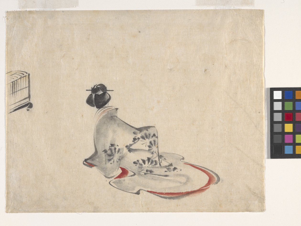 Eine Frau verbeugt sich von Ando or Utagawa Hiroshige