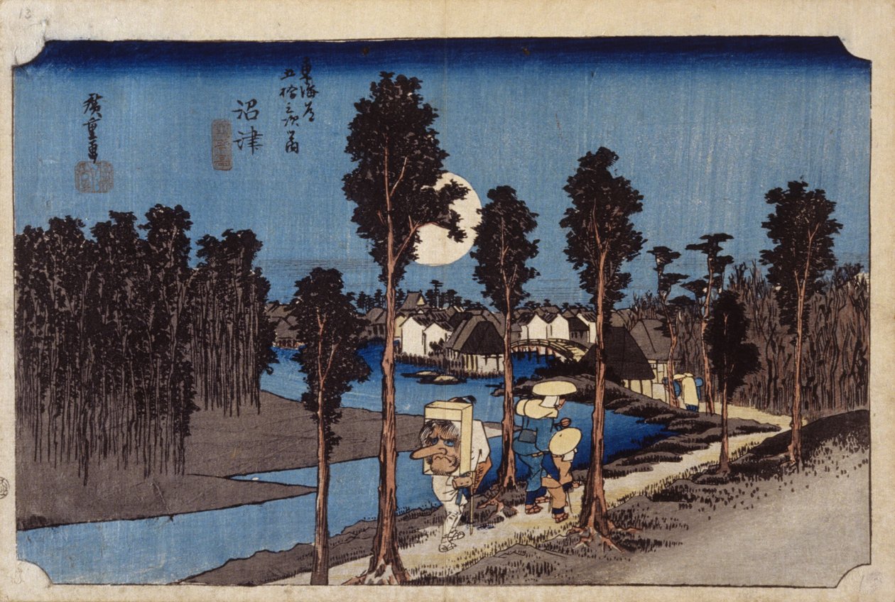 Atardecer en Numazu, nº 13 (xilografía) de Ando or Utagawa Hiroshige