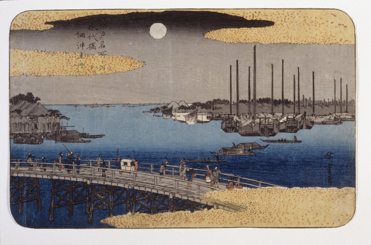 Eitai-Brücke von Ando or Utagawa Hiroshige